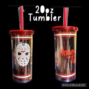 Friday the 13th Red Tumbler with Straw 20oz